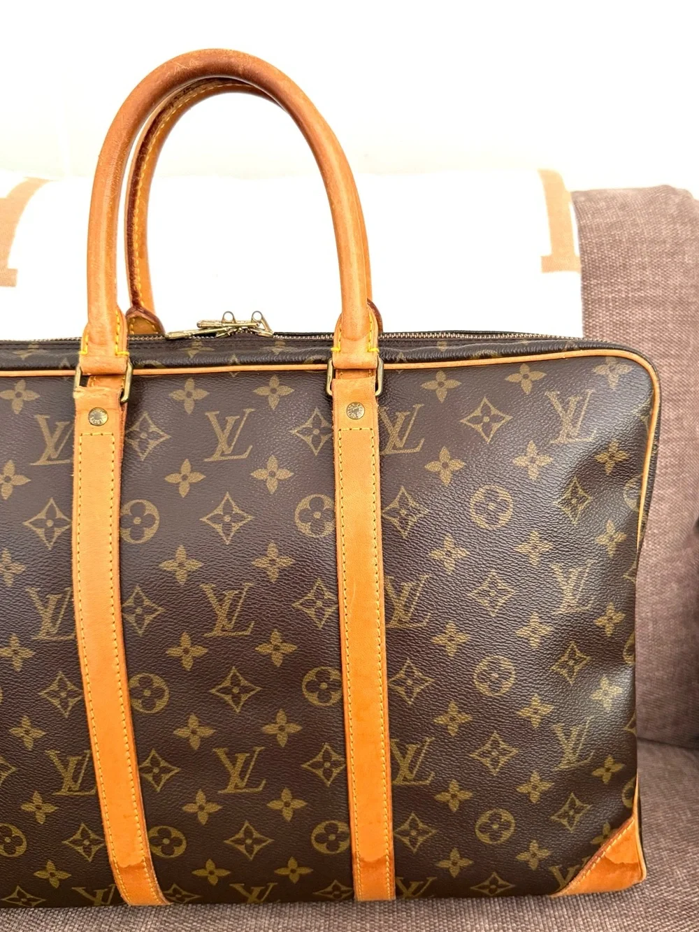 Authentic Louis Vuitton Porte Documents Voyage unisex bag M53361 brown LV
